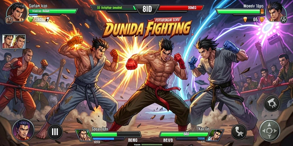 Tangkapan layar gameplay 8ID yang menampilkan pertarungan intens.