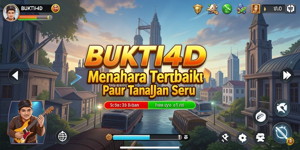 Tampilan gameplay BUKTI4D menampilkan pertahanan menara melawan gelombang musuh.