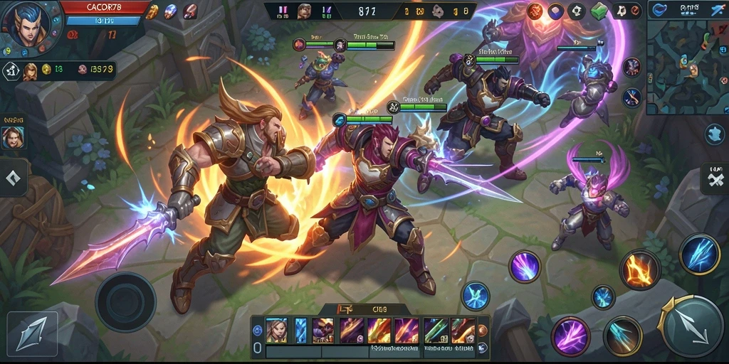 Tampilan seru dari gameplay <strong>CACOR78</strong> yang menggambarkan pertarungan tim.