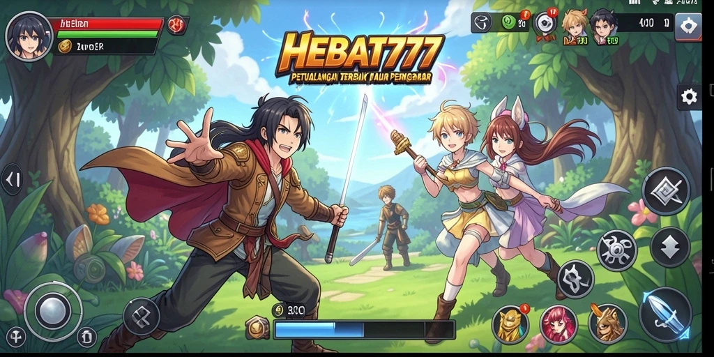 Gameplay seru HEBAT777 dengan karakter Anime ikonik.