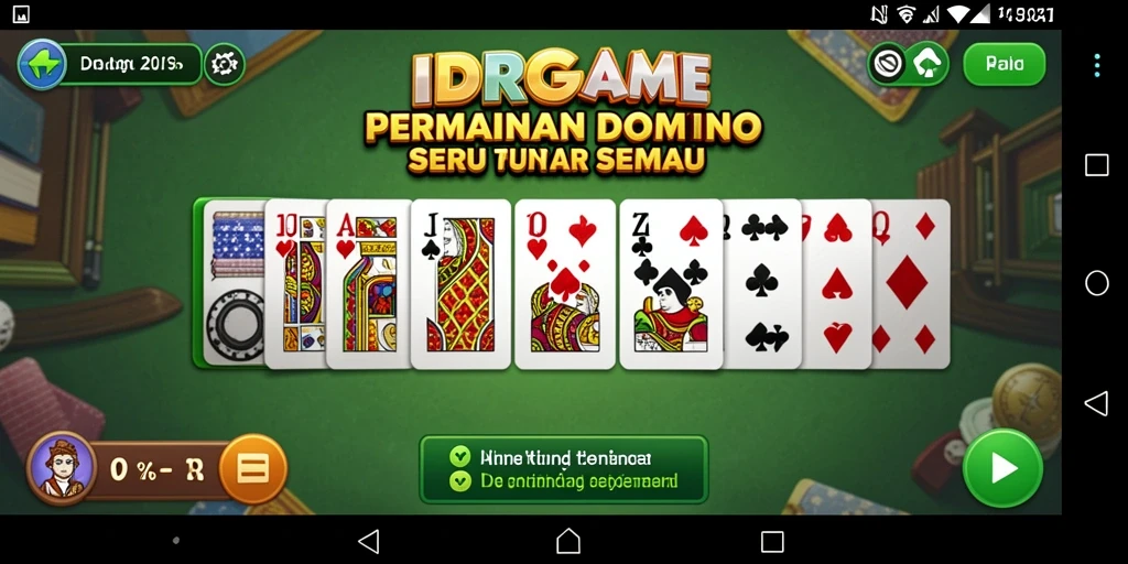 Tampilan gameplay seru dalam IDRGAME yang menampilkan strategi Domino.