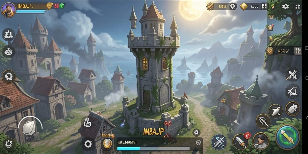 Tampilan gameplay IMBAJP yang menegangkan dalam Tower Defense.