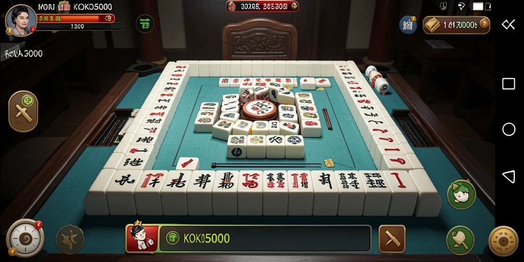 Tampilan gameplay KOKO5000 menampilkan aksi seru permainan Mahjong.