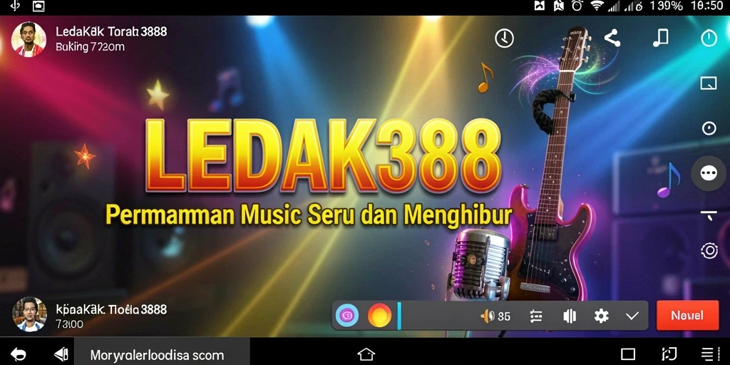 Tampilan gameplay LEDAK388 yang seru dan interaktif dengan banyak pilihan lagu.
