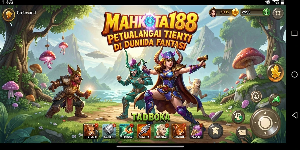 Tangkapan layar gameplay <strong>MAHKOTA188</strong> yang menampilkan aksi seru di dunia petualangan.
