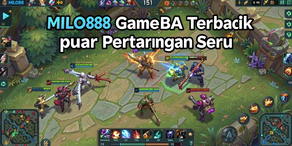 Screenshot gameplay MOBA yang menampilkan aksi pertarungan seru di MILO88.