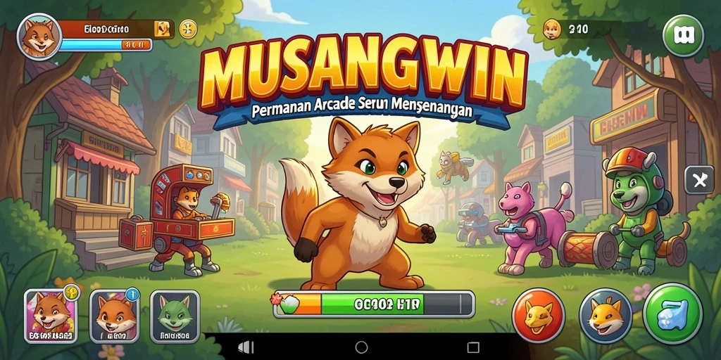 Screenshot gameplay MUSANGWIN dengan aksi seru di dunia arcade.