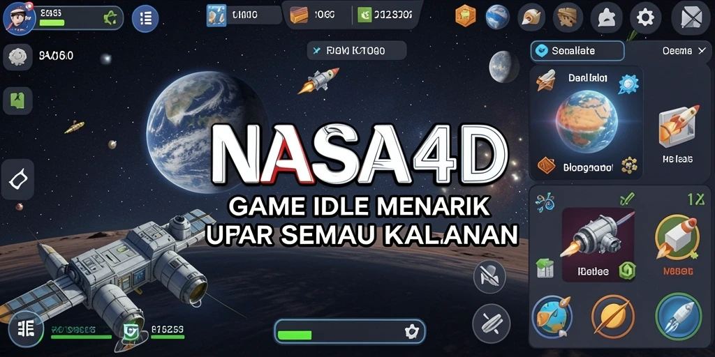 Tangkapan layar utama NASA4D menampilkan aktivitas manajemen planet yang menarik.