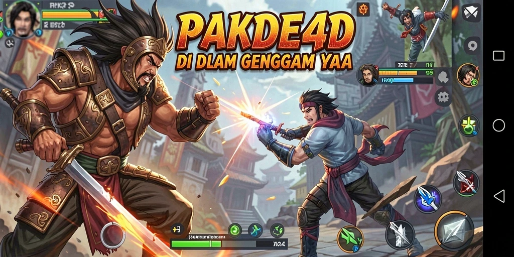 Tampilan gameplay PAKDE4D dengan pertarungan yang mendebarkan.