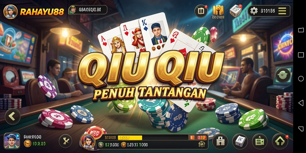 Tampilan menarik dari gameplay QiuQiu di RAHAYU88.