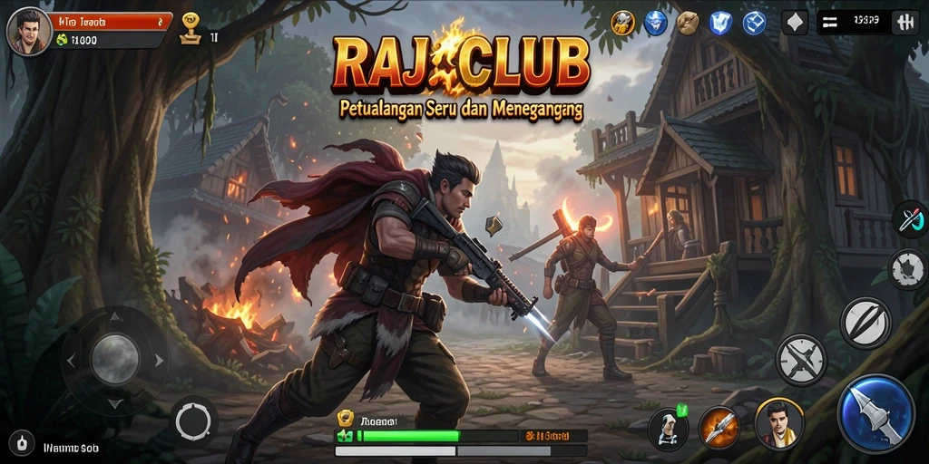 Tampilan gameplay RAJACLUB yang memukau dengan aksi petualangan seru.