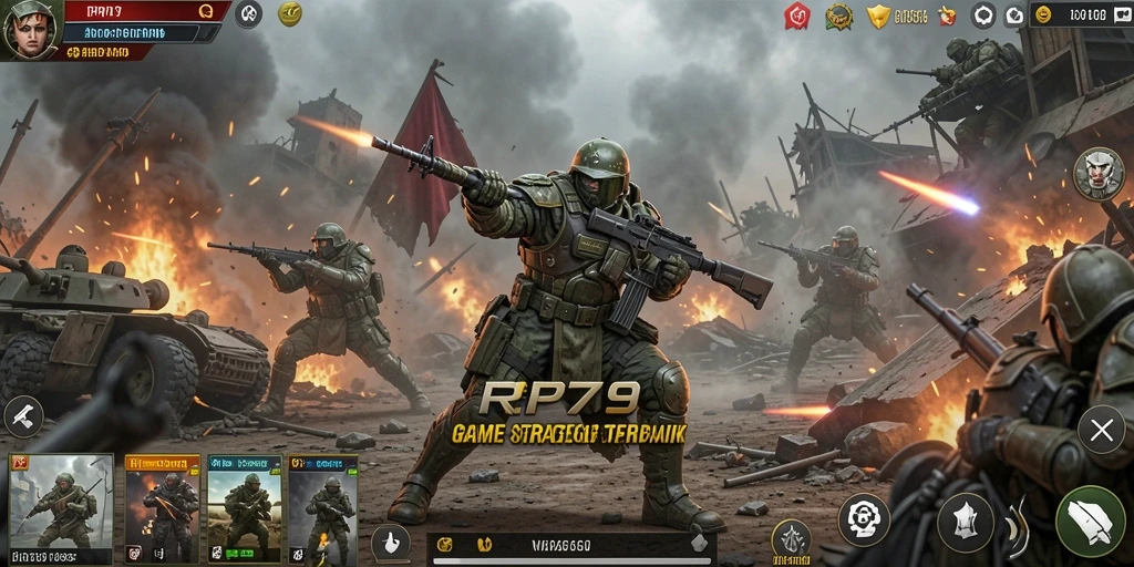 Tampilan gameplay dengan strategi pertempuran yang menegangkan.