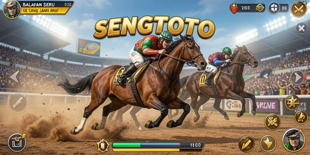 Tampilan gameplay SENGTOTO yang mendebarkan dengan mobil balap.