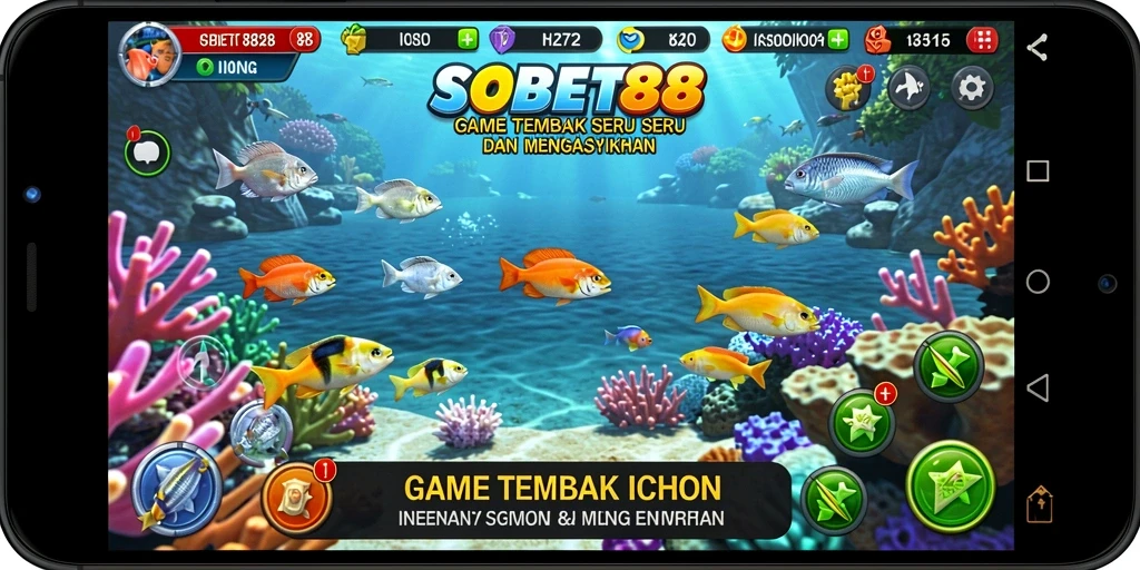 Tampilan gameplay Tembak Ikan yang mendebarkan dan menarik.