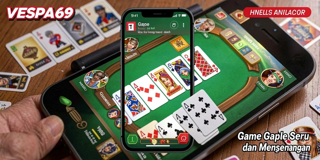 Screenshot gameplay VESPA69 dengan suasana seru permainan Gaple.