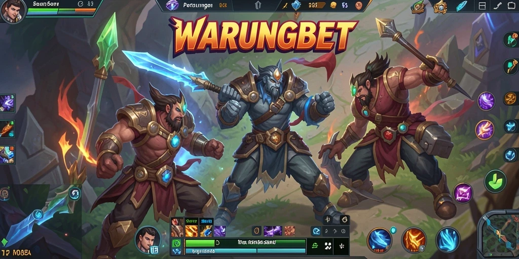 Tampilan seru gameplay MOBA di WARUNGBET.
