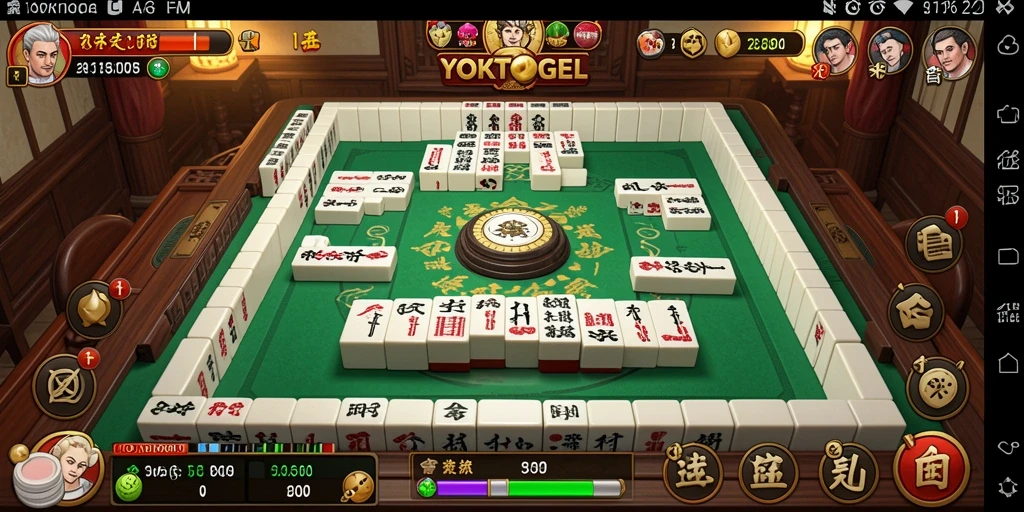 Screenshot gameplay YOKTOGEL menampilkan suasana Mahjong yang mendebarkan.